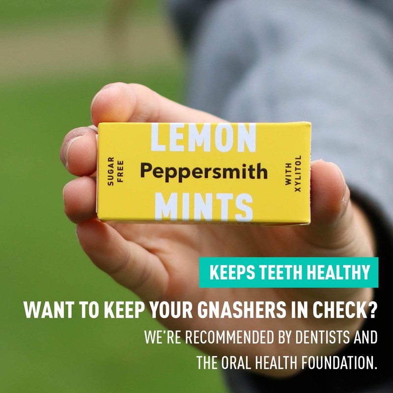 Peppersmith 100% Xylitol Mints, Sicilian Lemon and Fine English Peppermint,