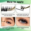 KEYYOU Lash Clusters,96 Pcs Cluster Lashes D Curl 10-18MIX DIY
