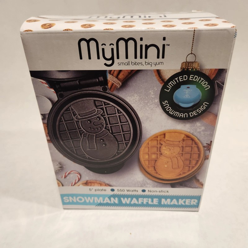 My Mini Waffle Maker New! Limited Edition Snowman. 5” Plate