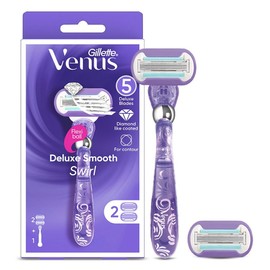 Venus Genuine Swirl Women's Razor + Razor Blade 2p, 1 Piece / Venus 정품 스월 여성용 면도기 + 면도날 2p, 1개