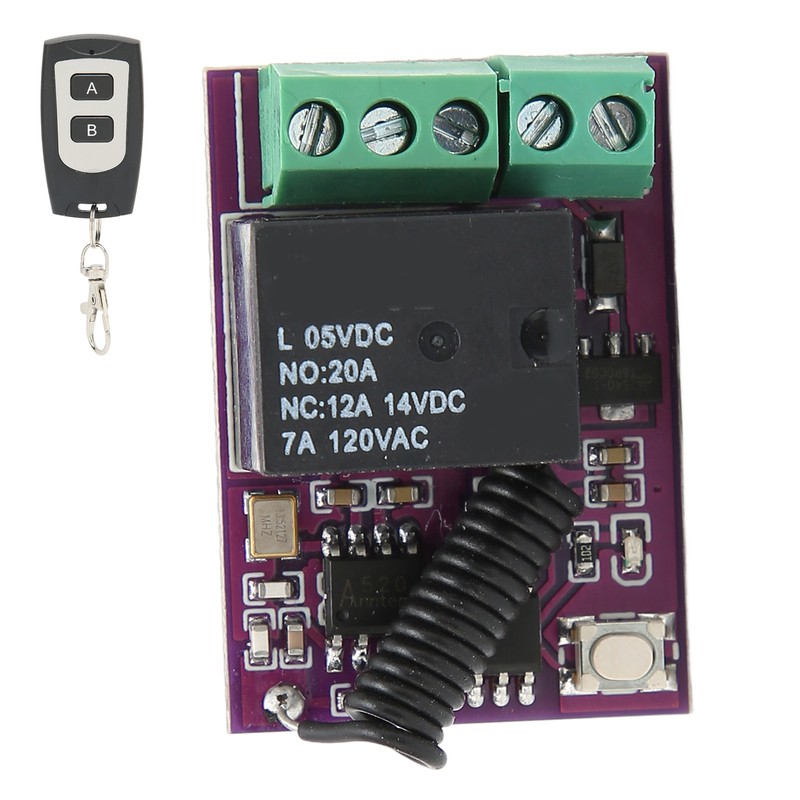 Remote Control Relay Switch 20A Mini Relay Wireless Switch for