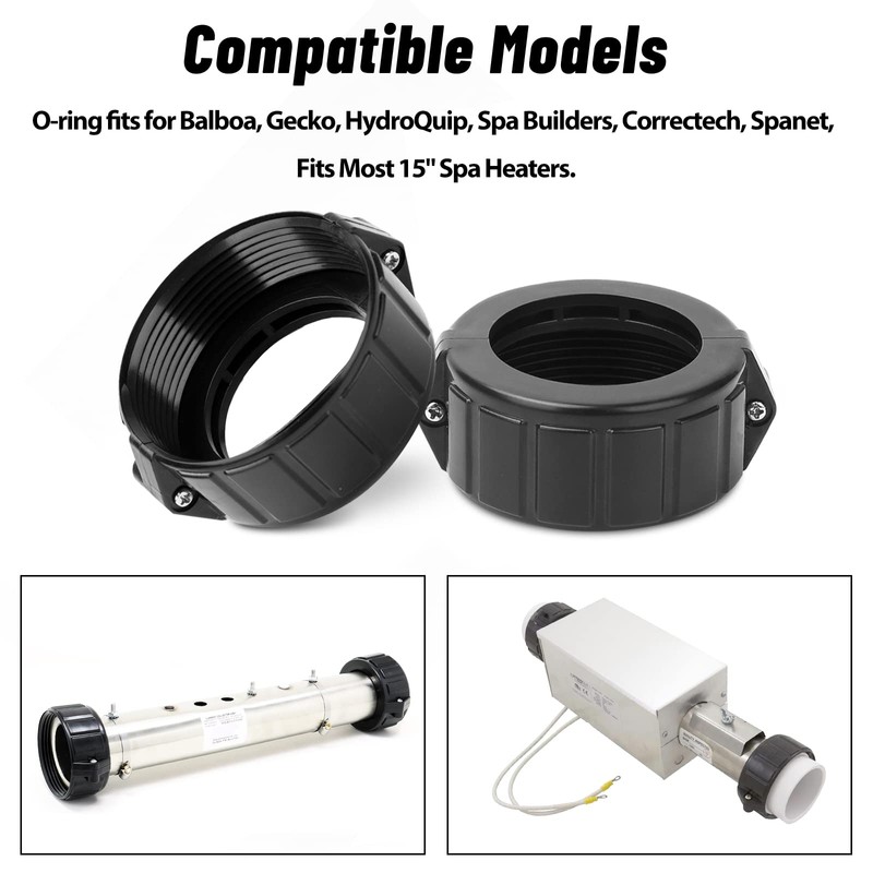Adabuing 2" Spa Hot Tub Heater Split Nut Union amp