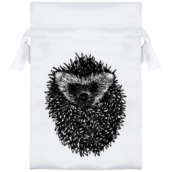 Azeeda 15cm 'Cute Hedgehog' Satin Drawstring Bag/Pouch (SB00015106)