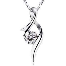 B.Catcher Women's 925 Sterling Silver Cubic Zirconia Diamond Cut Pendant Necklace, Sterling Silver Cubic Zirconia, Cubic Zirconia, Cubic Zirconia.
