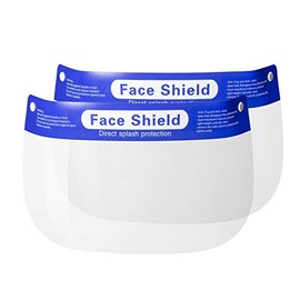 PURE CODE Reusable Safety Full Face Shield Lightweight, Waterproof, Dustproof, Anti-Fog, w/Comfortable Elastic Band and Forehead Cushion For Protection, 2 Pack