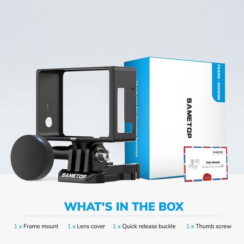 Sametop Frame Mount Housing with Lens Cover Compatible with GoPro