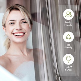 AmazerBath 72x78 Long Shower Curtain Liner, Clear Black Plastic Shower Curtain Liner, Waterproof PEVA Shower Liner, Cute Lightweight Shower Curtains for Bathroom with 3 Magnets & Rustproof Grommets