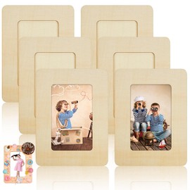 Yalikop Wooden Picture Frames Unfinished for Craft 6.7X 8.7 Inch Natural Wood Frame DIY Picture Frame Graduation Photo Frames Blank Wooden Frame Table Top Display Wall Mount Kids Adults(24 Pieces)