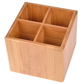 GRAEWE Cutlery Box / Kitchen Utensils Holder with Dividers Bamboo