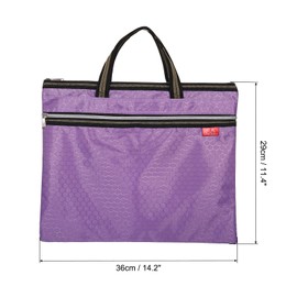 PATIKIL Waterproof Zipper File Bag, Documents Books Tools Storage Zip Pouch for Office Travel, Purple