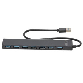 Acouto HUB USB 7 en 1 7 Puertos Múltiples USB 3.0 HUB Splitter PC Portátil Adaptador de Red de Alta Velocidad de 5 Gbps - Luces Indicadoras LED Plug  