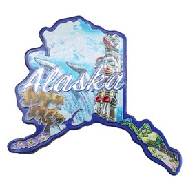 Alaska State Magnet, Souvenir Keepsake Accessory, Great Decor for Whiteboards, Fridge, Office and More, Approximately 2 Inches