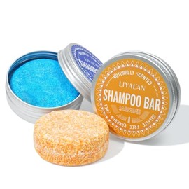 LIYALAN Champú Sólido En Barra Para El Cabello (Paquete De 2) Con Romero Y Jazmín, Champú De Limpieza Profunda Para Cabello Fino Y Graso.