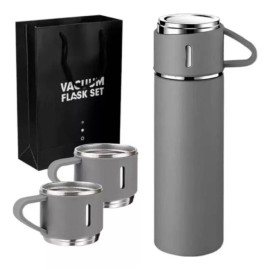 Vaccum Flask Termo 500ml, 3 Tazas, Acero Inoxidable 12 Hras Caliente-frio