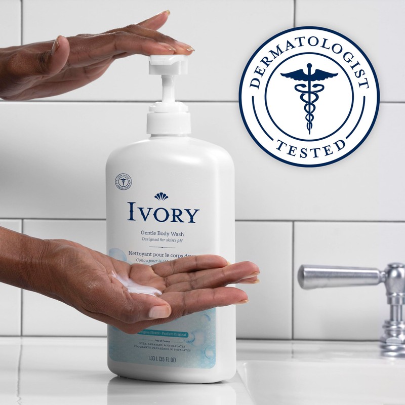 Ivory Body Wash, Designed for the Whole Family, Gentle Formula,