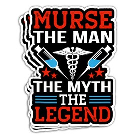 HOSALA Murse The Man The Myth The Legend Sticker Funny Male Nurse Sticker Medical Student Medical School Gift Decoration Truck Helmet Vehicles