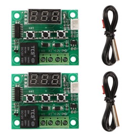 VGOL 2PCS Temperature Controller Module XH-W1209 Digital Display Thermostat -50-110°C Electronic Thermometer with 10A One-Channel Relay and Waterproof Sensor Probe