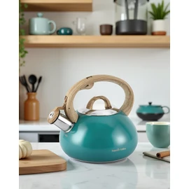 Tea Kettle Stovetop,2.0QT Loud Whistling Kettle for Boiling Water Coffee or Milk, Food Grade Stainless Steel Tea Kettle with Wood Pattern Handle and Anti-Rust,Suitable for All Heat Sources