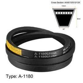 sourcing map A-1180/A46.5 Drive Belt Inner Circumference 46.5 Inch (1180 mm) Industrial Rubber Power Transmission Belt