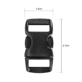 Grenhaven Set of 20 Black Buckles Made of Robust Plastic for 10 mm Bands, 29 x 15 x 5 mm Click Clasps, Dog and Cat Collars, Paracord Bracelets, Buckle Backpack, black