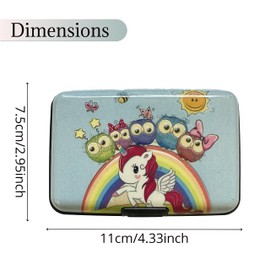 Lizzy® Aluminium Credit Card Wallet Holder - RFID Blocking Secure Bank Card Holder - Unisex (Unicorn Design 05)