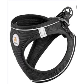 Hipubby Dog Harness with Leash Set, Step in Puppy Harness with No Pull Soft Mesh Pet Harness for Walking, Running, Training, Small Dogs,Cats（Black,L）