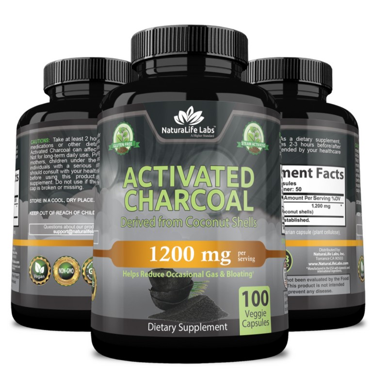 NaturaLife Labs Activated Charcoal 1,200 mg per serving - 100