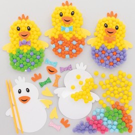 Baker Ross Easter Egg Pom Poms - Pack of 5, Easter Crafts, Craft for Kids (FC493)