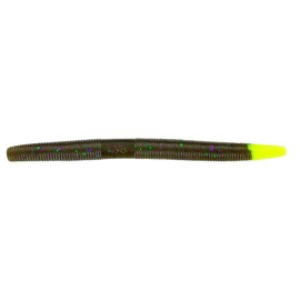 Yamamoto 5" SENKO GREEN PUMPKIN/LARGE GREEN & PURPLE FLAKE W/ CHARTREUSE TAIL (10 PACK)