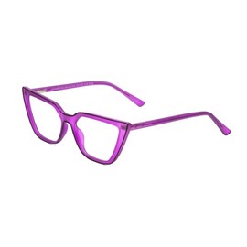 Calabria Gotham City Flex 84 Triangular Cat Eye Reading Glasses +2.75 Smoke Purple Matte Black Women