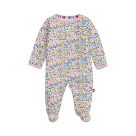 Magnetic Me Girls Modal Magnetic Baby Footie Pajamas | Silky Soft Modal Fabric | Chelsea Ruffle | 6-9 Months