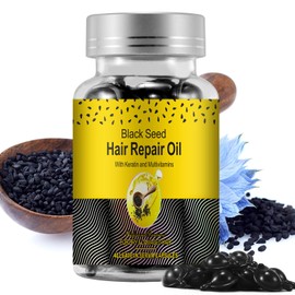 RTBYUE Black Seed Oil Capsules, 40 Softgels, Organic Turkish Black Cumin Nigella Sativa Seed Oil, Premium Cold Pressed Black Cumin Seed Oil, Hair Treatment Serum Oil Capsules (Black Seed Oil)