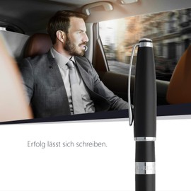 CERRUTTI Cerruti NSR9902A 1881 Bicolore Black Brass Fountain Pen in Black/Silver Font Colour Blue Length: 13.5 cm