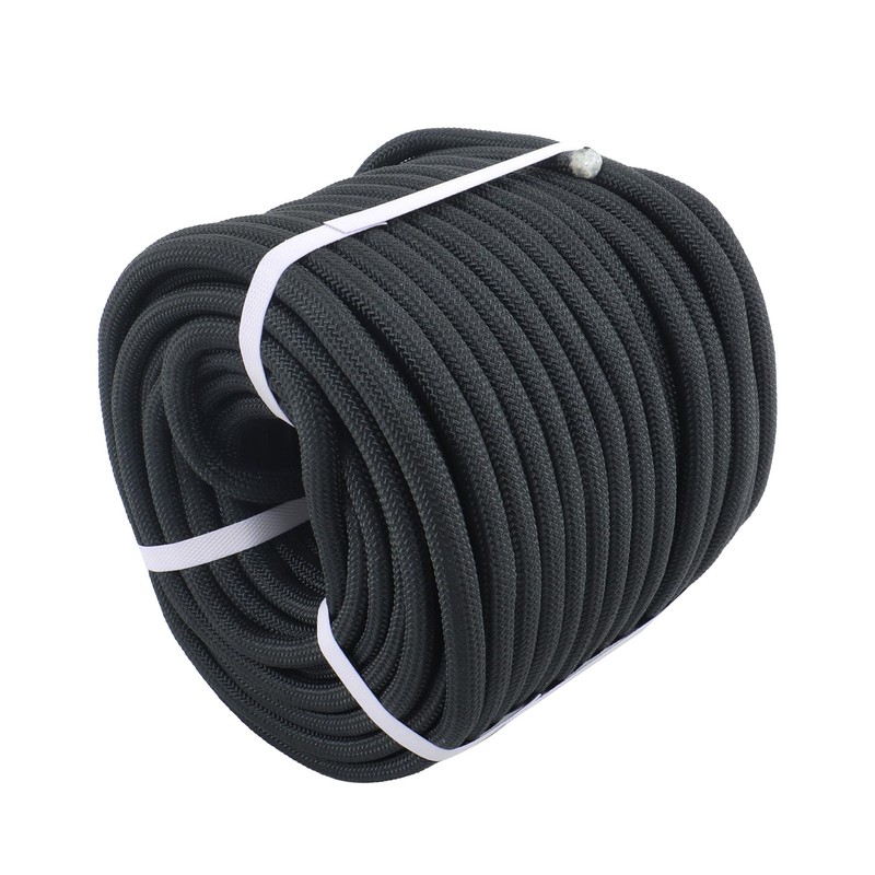 HOSTIC 1/2IN X 200FT 48 Strands Black Polyester Braided Rope