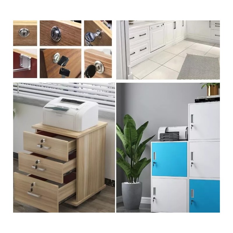 Herrajes Guerrero Cerradura Para Cajón Puertas Con Llave Niquel