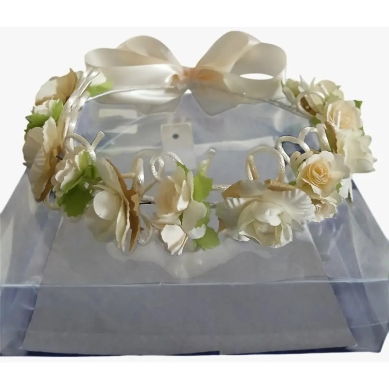 Corona D Flores Niña Princesa Tocado Tiara Xv Comunión Novia