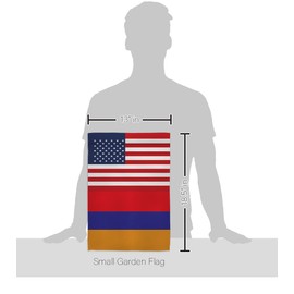 Armenian US Friendship Garden Flag - Set Wall Holder Regional USA American Alliance World Country Particular Area - House Decoration Banner Small Yard Gift Armenia Made in 13 X 18.5