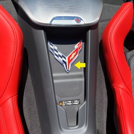 MIDWEST CORVETTE C8 Corvette Waterfall Phone Charging Bay Crossed Flag Emblem