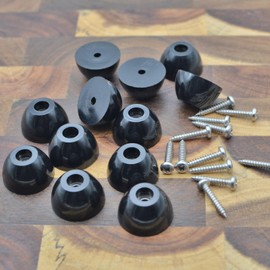 TOPINSTOCK 1 Inch Round Rubber Feet for Cutting Board with Stainless Steel Screws for Furniture Electronics Appliances 12-Pack