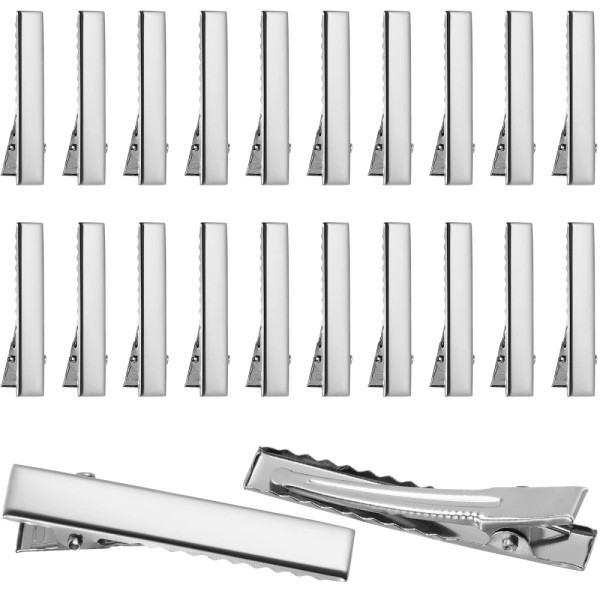 None 100PCS Flat Metal Single Prong Alligator Hair Clips Duckbills