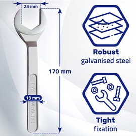 MONTERAL Gas Wrench 25 mm Spanner Designed for Connecting The Regulator to The Gas Bottle - Warranty 10 Years