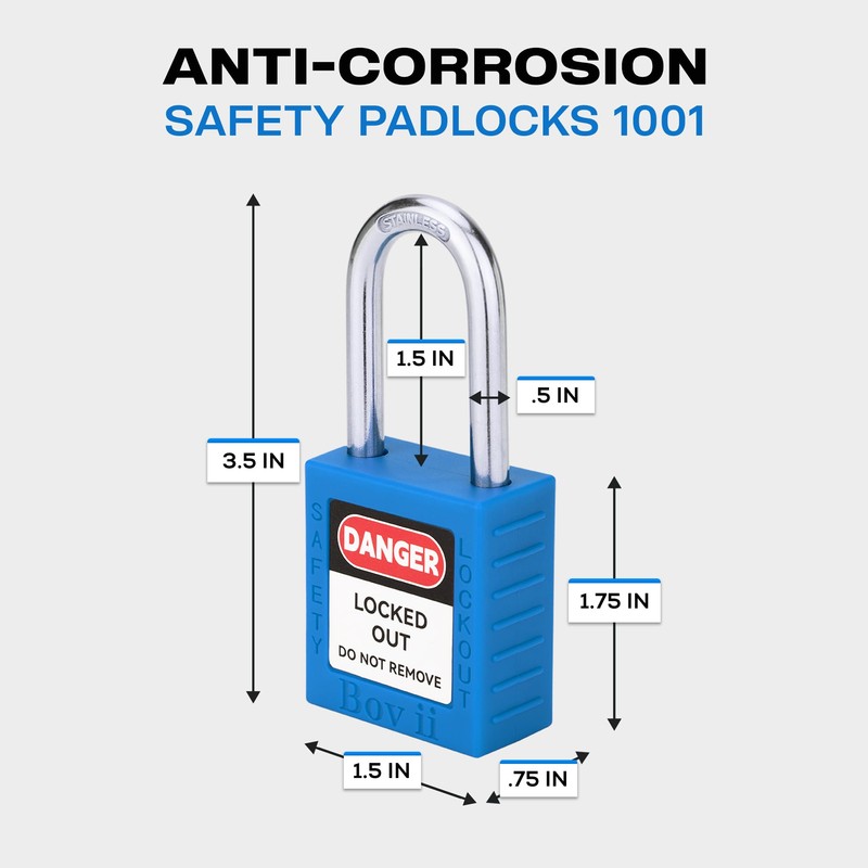 Boviisky Lockout Tagout Locks Set, 10 Blue Lockout Tagout Safety