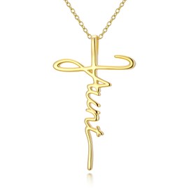 XPYPZP Mothers Day Gift for Aunt 14K Gold Aunt Necklace for Women Gold Cross Necklace Christian Jewelry Anniversary Birthday Gift for Women Her