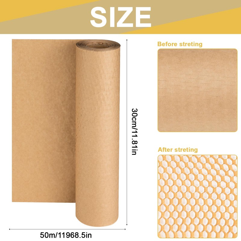 TEUYOE Honeycomb Paper Roll, Packaging Material, Bubble Wrap Alternative for