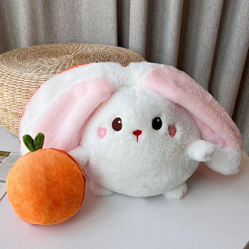 Animal Plush Doll Adorable Soft Reversible Persimmon Plush Toy Pillow