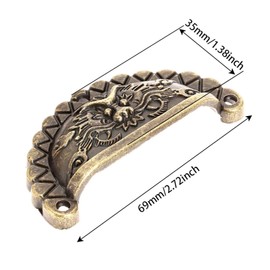 Mgoodoo Shell Cup Semicircle Drawer Knobs Handles Brass Color 4 Packs Zinc Alloy 69mm x 35mm Vintage Drawer Handle Antique Drawer Handles