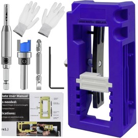 Door Hinge Router Template, Door Clamps, Doors Mortise, Doors Mounting Kit Fits 90 Degree Angles, and DoorHinges with Hinge Type Square, 0.64 cm or 1.6 cm Thickness, 7.6 cm to 12.7 cm Length (Blue)