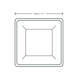 Vegware Compostable 8" Square Molded Fiber Paper Plates, Case of 500, Disposable, Nourish Reclaimed Natural Fiber, No-Added PFAS, Bagasse, Tree-Free, Stronger Than Paper and Styrofoam