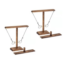 2pcs Ring Toss Game, Tischplatten-Ringwurfspiele,Handgemachte hölzerne Ringwurfhaken,Ring-Haken Partyspiel, Ringwurfspiel für Kinder und Erwachsene.