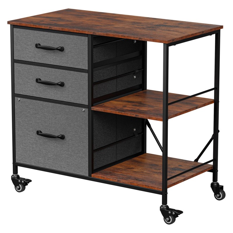 SEGAWE File Cabinet Rolling Printer Stand w/ Open Shelf Lateral